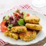 Lentil patties with olives