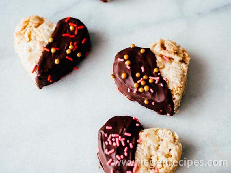 Chocolate-Dipped Almond-Marshmallow Chex Bars