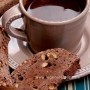 Chocolate biscotti with hazelnuts