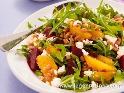 Lentil, beetroot and orange salad
