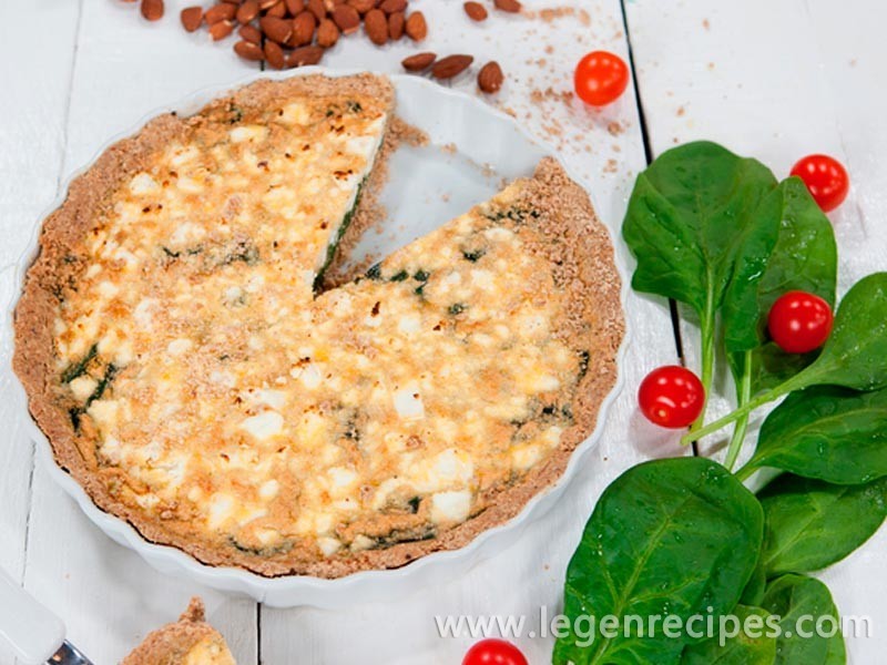 Open pie stuffed with feta cheese