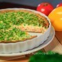 Open pie with salmon