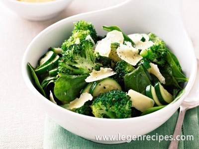 Sauteed broccoli, zucchini and baby spinach