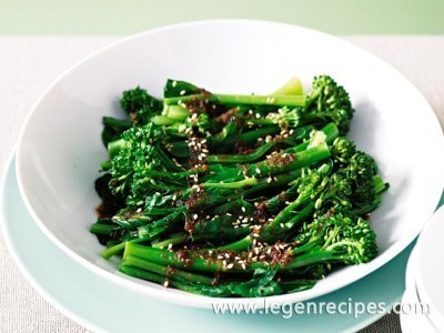 Steamed Asian greens with honey soy sauce