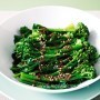 Steamed Asian greens with honey soy sauce