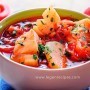 Tomato soup with fish and potatoes