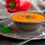 Vegetable soup-puree with baked sweet pepper