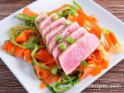 Asian Marinated Tuna with Shaved Salad Recipe