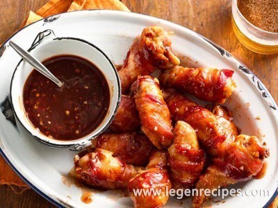 Bacon-Wrapped Chicken Wings with Bourbon Barbecue Sauce