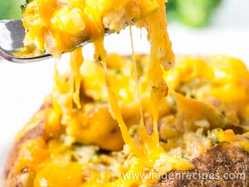 Broccoli Cheddar Stuffed Baked Potato with Chicken
