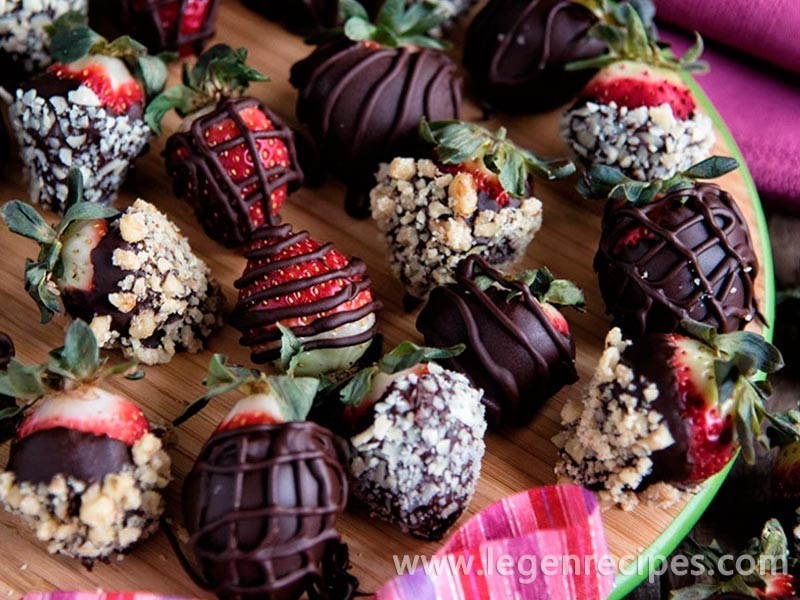Chocolate-Covered Strawberries Dipped In Nuts Recipe