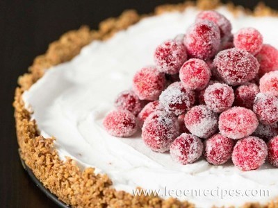 Coconut Cream Tart with Sugared Cranberries