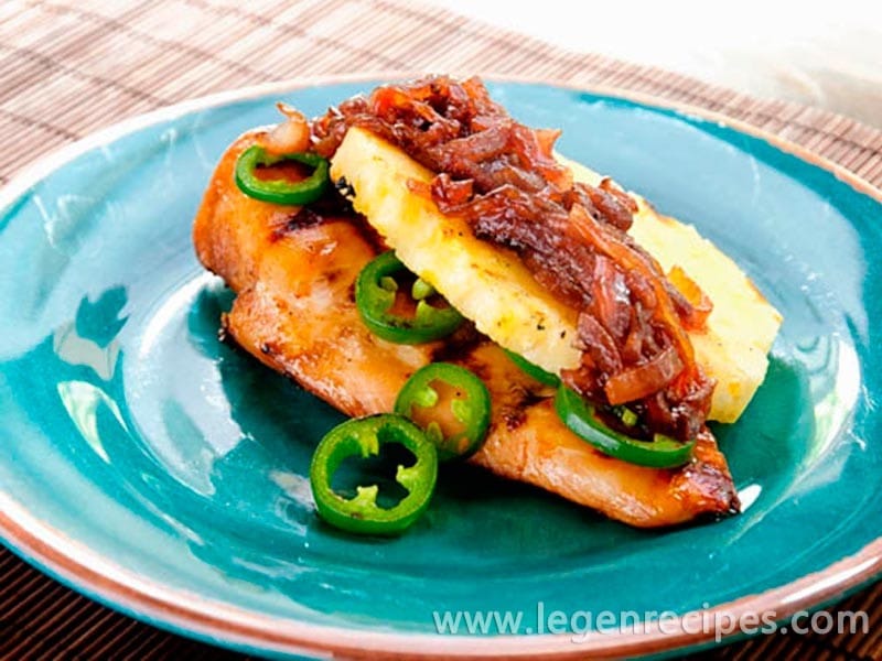 Grilled Chicken and Pineapple with Onion Relish  Recipe