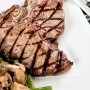 Grilled T-bone Steaks With Asparagus And Mushroom Stir-Fry Recipe
