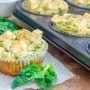 Muffins recipe with feta, cottage cheese and spinach