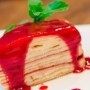 Pancake cake with berry sauce