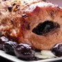 Pork neck stuffed with plums