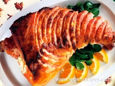 Recipe baked ham with mustard and honey
