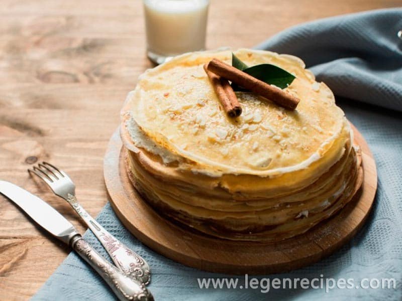 Recipe cake pancake with curd cream