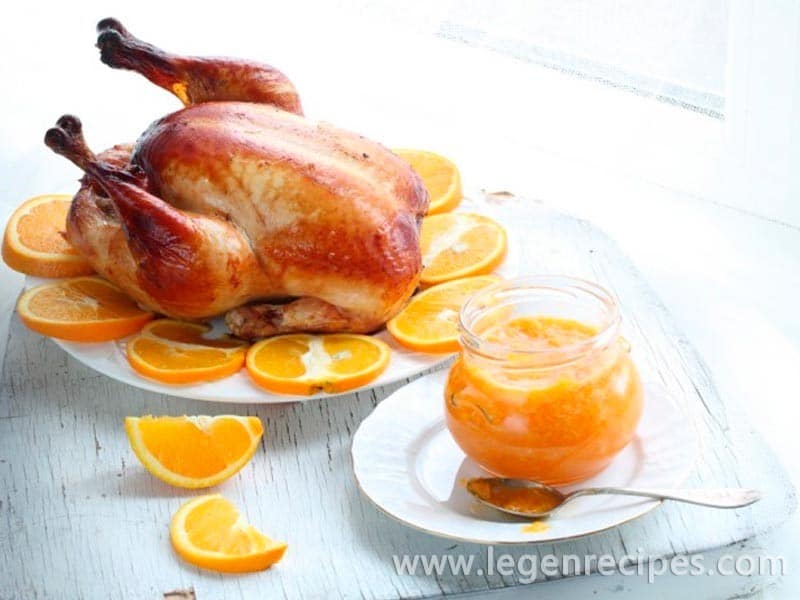 Recipe chicken in the oven with oranges and ginger