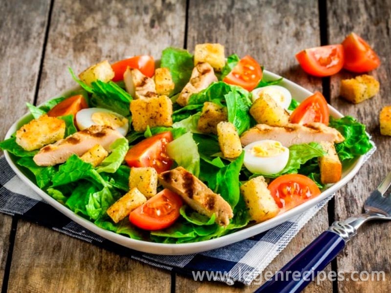 Salad recipe Caesar salad with chicken