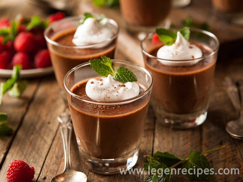 Tastes light and sweet chocolate mousse