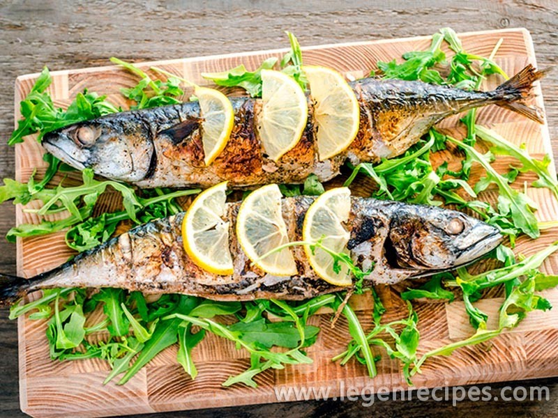 The mackerel baked in an oven