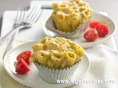 Broccoli and Cheese Pasta Cupcakes