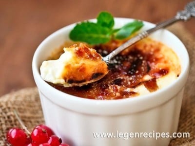 Creme brulee with caramel crust