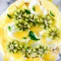 Marshmallow pavlova with pineapple curd