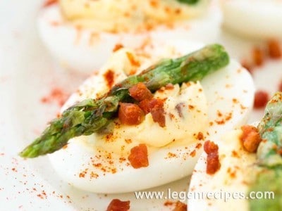 Pancetta and Asparagus Deviled Eggs
