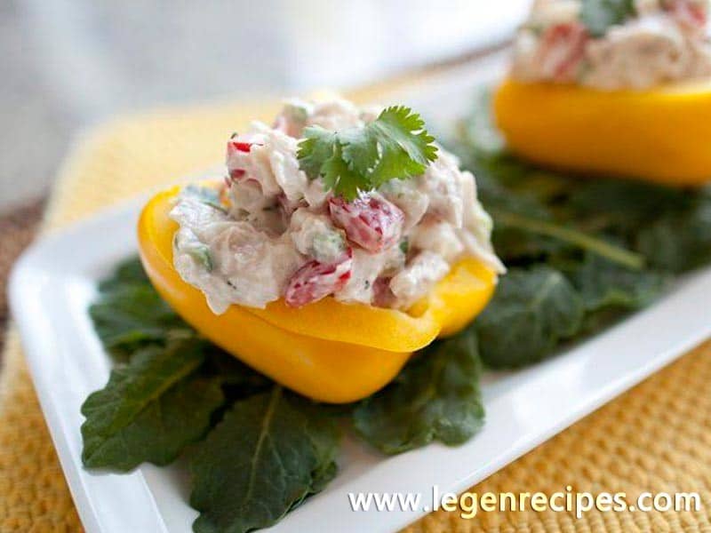 Pineapple Chicken Salad Stuffed Peppers