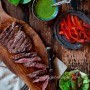 Porter Marinated Flank Steak Lettuce Wraps with IPA Chimichuri