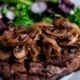 Ribeye With Caramelized Onions And Mushrooms