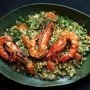 Sprouted Seed and Grain Salad with Spiced Prawns