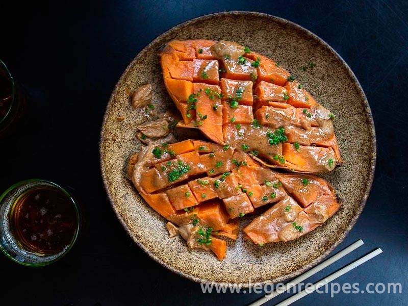 Sweet Potatoes with Miso Butter and Chives