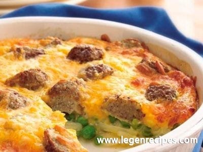Impossibly Easy Cheesy Meatball Pie