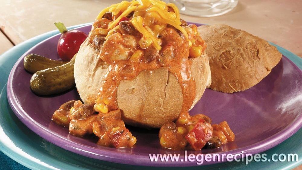 Santa Fe Chicken Bread Bowls - Legendary Recipes %