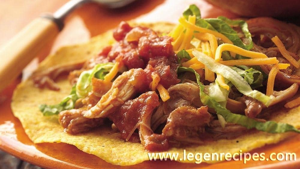 Slow-Cooker Mexican Chicken Tostadas - Legendary Recipes %