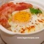 Nourishing porridge with egg and bacon