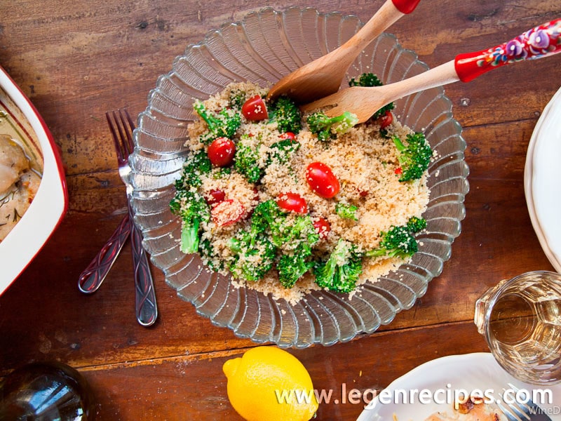 Couscous Salad with Cherry Tomatoes and Broccoli