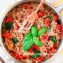 Whole-Wheat Pasta with Tomatoes and Spinach